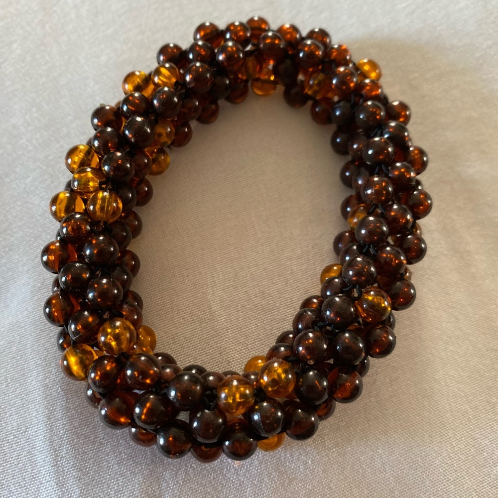 Brown Bead Stretch Bracelet